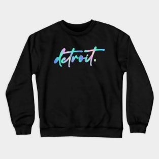 Detroit, Michigan \/ Retro Typography Design Crewneck Sweatshirt